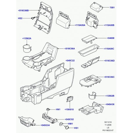 Land rover console nue Discovery 3 (LR012125)