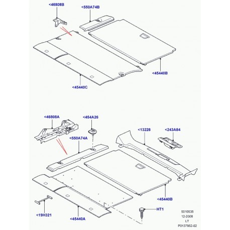 Land rover appui-panneau recouv. coffre bag. Range Sport (LR012138)