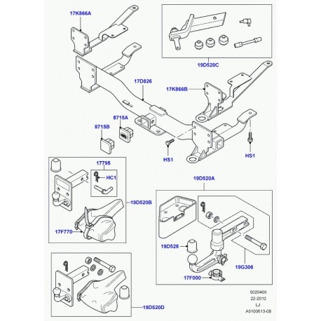 Land rover support Range L322 (LR012160)