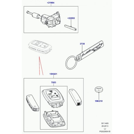 Land rover jeu de serrures vehicule complet Range L322 (LR012394)