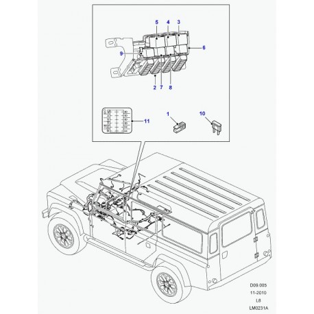 Land rover decalque Defender 90, 110, 130 (LR012449)