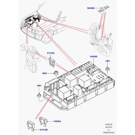 Land rover plaque porteuse boite de jonction Range L322 (LR012696)