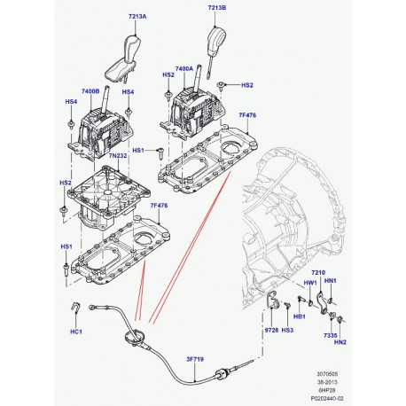 Land rover levier Discovery 3, Range Sport (LR012704)