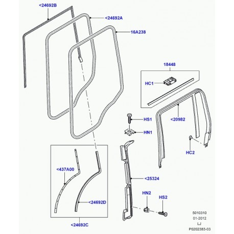 Land rover panneau exterieur porte Range L322 (LR012747)