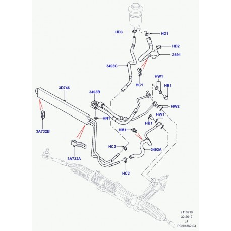 Land rover tuyau flexible Range L322 (LR012758)