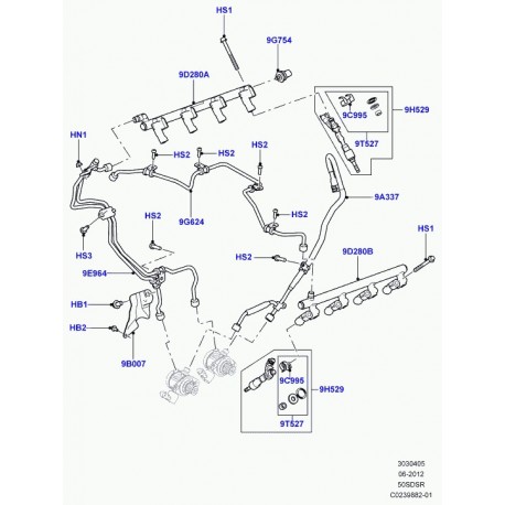 Land rover protecteur tuyaux de combustible Range Sport (LR012782)