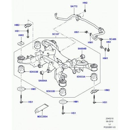 Land rover barre stabilisatrice Range L322 (LR012786)