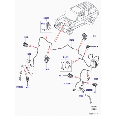 Land rover manchon caoutchouc Range L322 (LR012825)