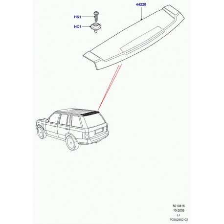 Land rover jeu spoiler arrière Range L322 (LR012831)