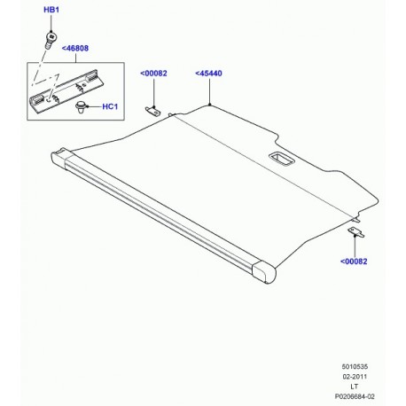 Land rover couvercle plage arrire Range Sport (LR012841)