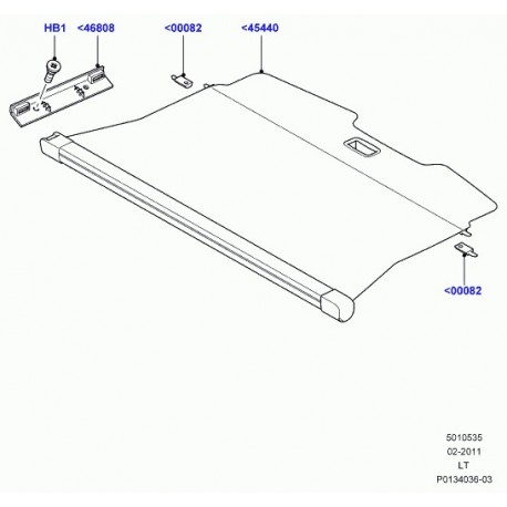 Land rover cache couvercle compart chargement Range Sport (LR012847)