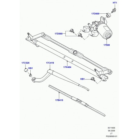 Land rover jeu de pieces de quincaillerie Discovery 3, Range Sport (LR012989)