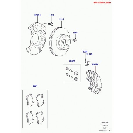 Land rover kit goupilles et boulons de posit. Discovery 3 (LR012992)