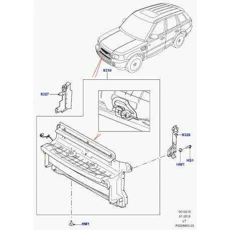 Land rover deflecteur d'air Range Sport (LR013042)