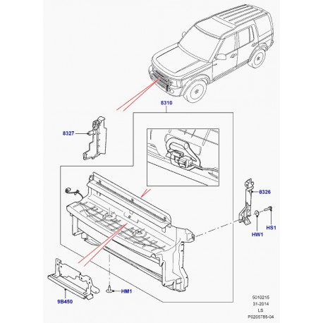 Land rover deflecteur d'air Discovery 3, Range Sport (LR013043)