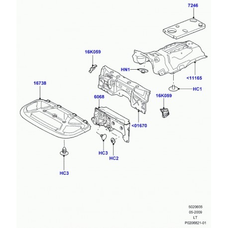 Land rover garniture insonorisation tablier Discovery 3, Range Sport (LR013156)