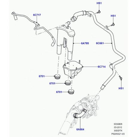 Land rover flexible separateur d'huile Range Sport (LR013294)