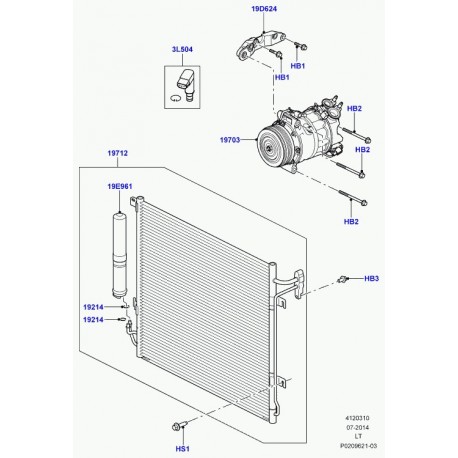 Land rover support compresseur Discovery 3, Range Sport (LR013376)