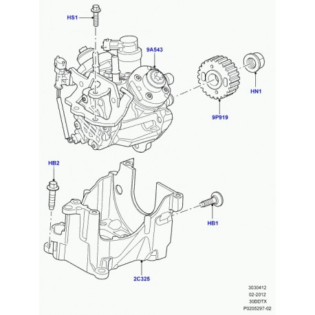 Land rover pignon entrainement pompe alimentation Range Sport (LR013424)