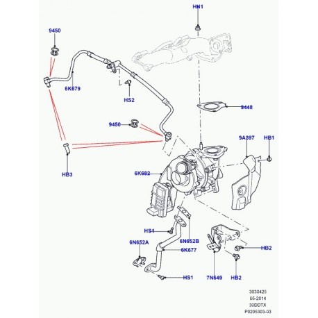 Land rover bouclier thermique turbocompresseur Range Sport (LR013615)