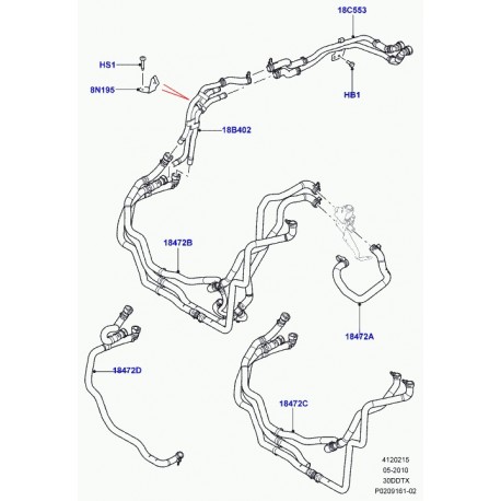 Land rover tuyau flexible d'evacuation d'air Range Sport (LR013676)