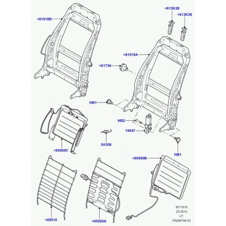 Land rover support lombaire dossier siege Discovery 3, Range Sport (LR013703)