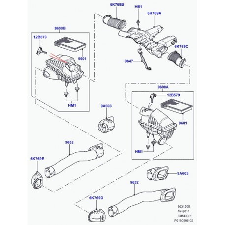 Land rover epurateur d'air Range Sport (LR013709)