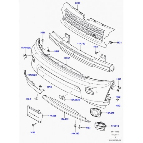 Land rover moulding bumper bar Discovery 3 (LR013896)