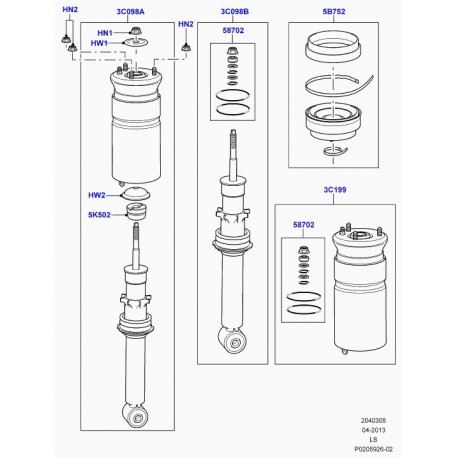 Land rover damper Discovery 3, 4 (LR013930)