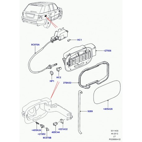 Land rover boitier-tubulu. remplis.reservoir Discovery 3, Range Sport (LR014044)