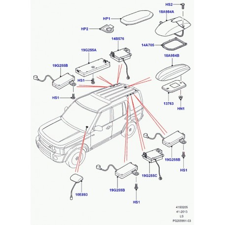 Land rover antenne Discovery 3 (LR014110)