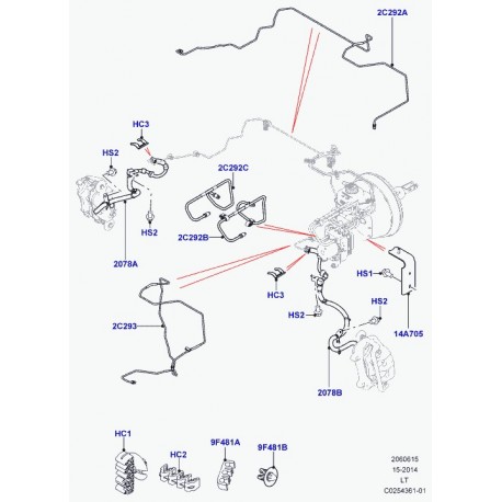 Land rover tuyau de frein Discovery 3, Range Sport (LR014217)