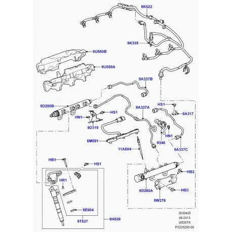 Land rover isolant injecteurs droit superieur carburateur Range Sport (LR014224)