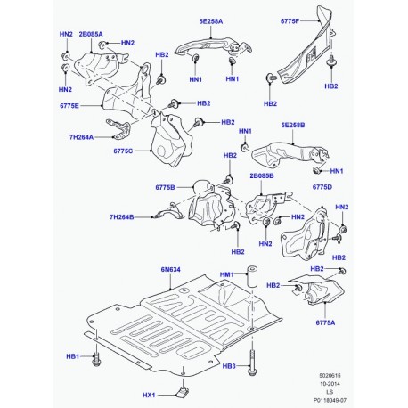 Land rover tole protectrice Discovery 3, Range Sport (LR014239)