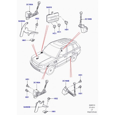 Land rover controle de suspension Discovery 3, Range L322, Sport (LR014323)