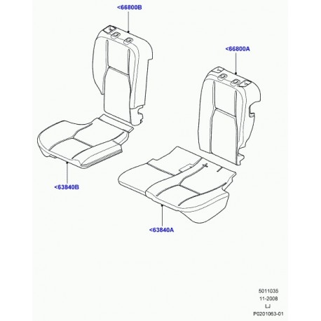 Land rover matelassure coussin de siege arrière Range L322 (LR014526)