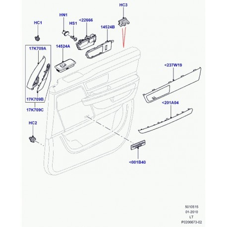 Land rover piece insertion garnissage porte Range Sport (LR014640)