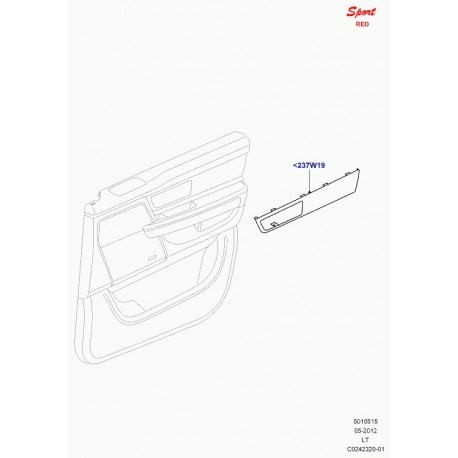 Land rover piece insertion garnissage porte Range Sport (LR014642)