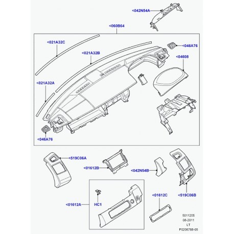 Land rover obturateur tablier Range Sport (LR014884)