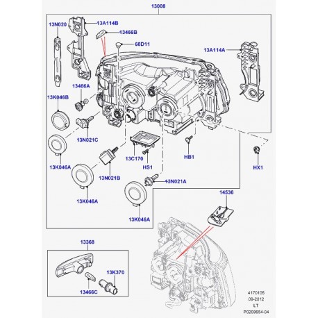 Land rover chapeau ampoule Range Sport (LR015107)