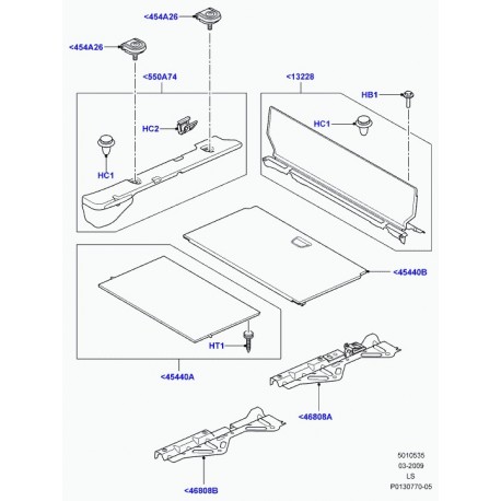 Land rover appui-panneau recouv. coffre bag. Discovery 3 (LR015181)