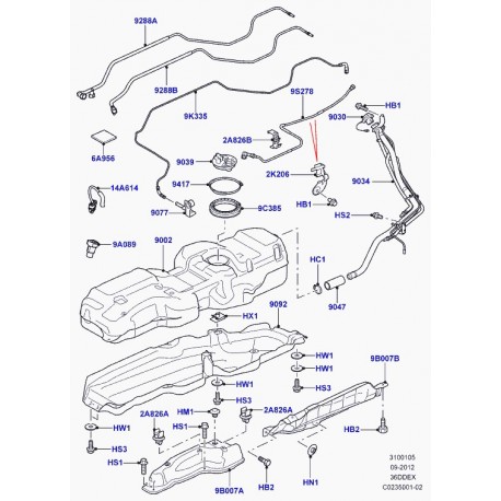 Land rover tuyau flexible Discovery 3, Range Sport (LR015384)