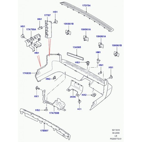 Land rover support retenue Discovery 3 (LR015460)