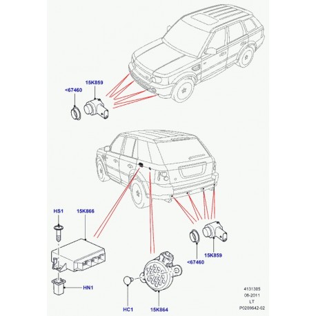 Land rover connecteur Discovery 3, Range L322, L405, Sport (LR015497)