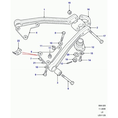 Land rover ecrou Defender 90, 110, 130 (LR015593)