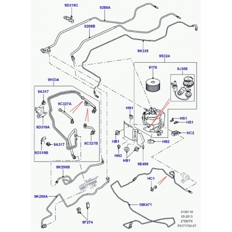 Land rover tuyau de combustible Discovery 3 (LR015860)