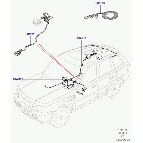 Land rover cable Discovery 3, Range Sport (LR015905)