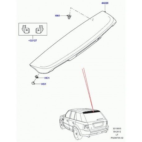 Land rover jeu spoiler arrière Range Sport (LR016235)