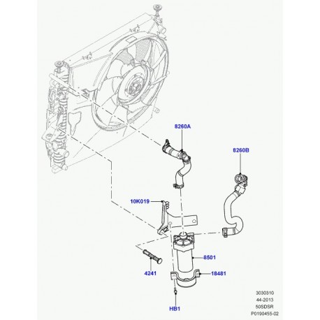 Land rover tuyau flexible a eau Range Sport (LR016320)