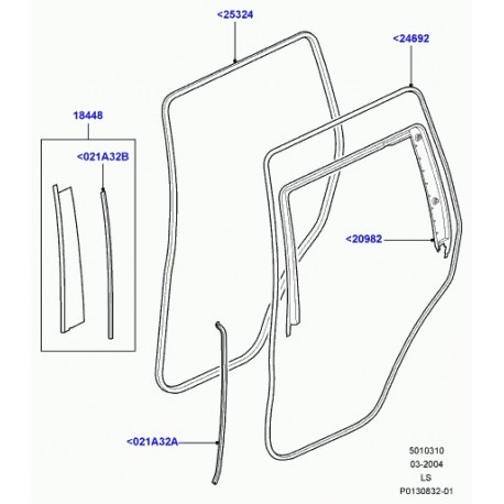 Land rover finition exterieure montant Discovery 3 (LR016338)